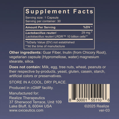 MyReuteri™ 10 Billion CFU Probiotic – Foundational-Strength L. reuteri LRDR™ + FOS Prebiotic – by Dr. William Davis – Makes Yogurt-Like Superfood – 30 Veg Capsules