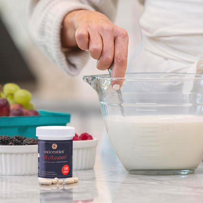 MyReuteri™ 10 Billion CFU Probiotic – Foundational-Strength L. reuteri LRDR™ + FOS Prebiotic – by Dr. William Davis – Makes Yogurt-Like Superfood – 30 Veg Capsules